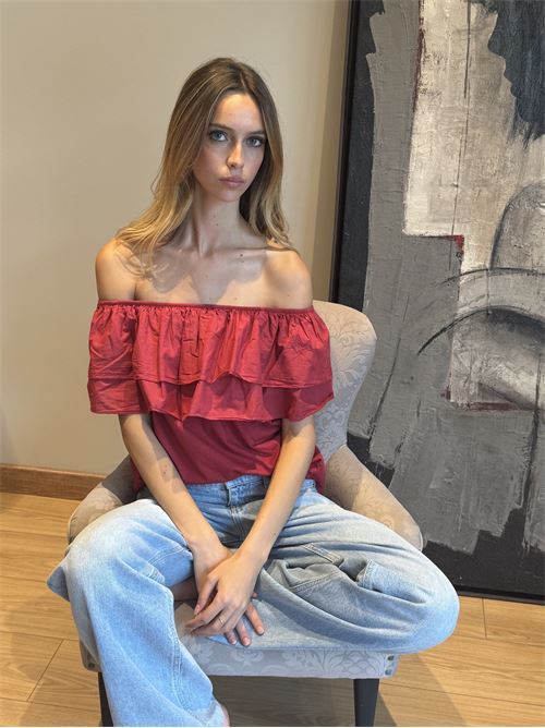 T-shirt scollo bardot DIECI MINUTI | 15483